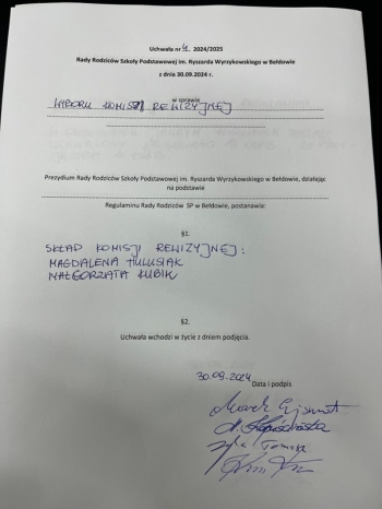 Dokumentacja pierwszego zebrania