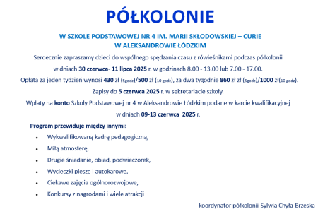 Półkolonie SP4