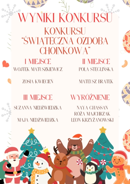 Wyniki konkursu Świąteczna Ozdobna Choinkowa